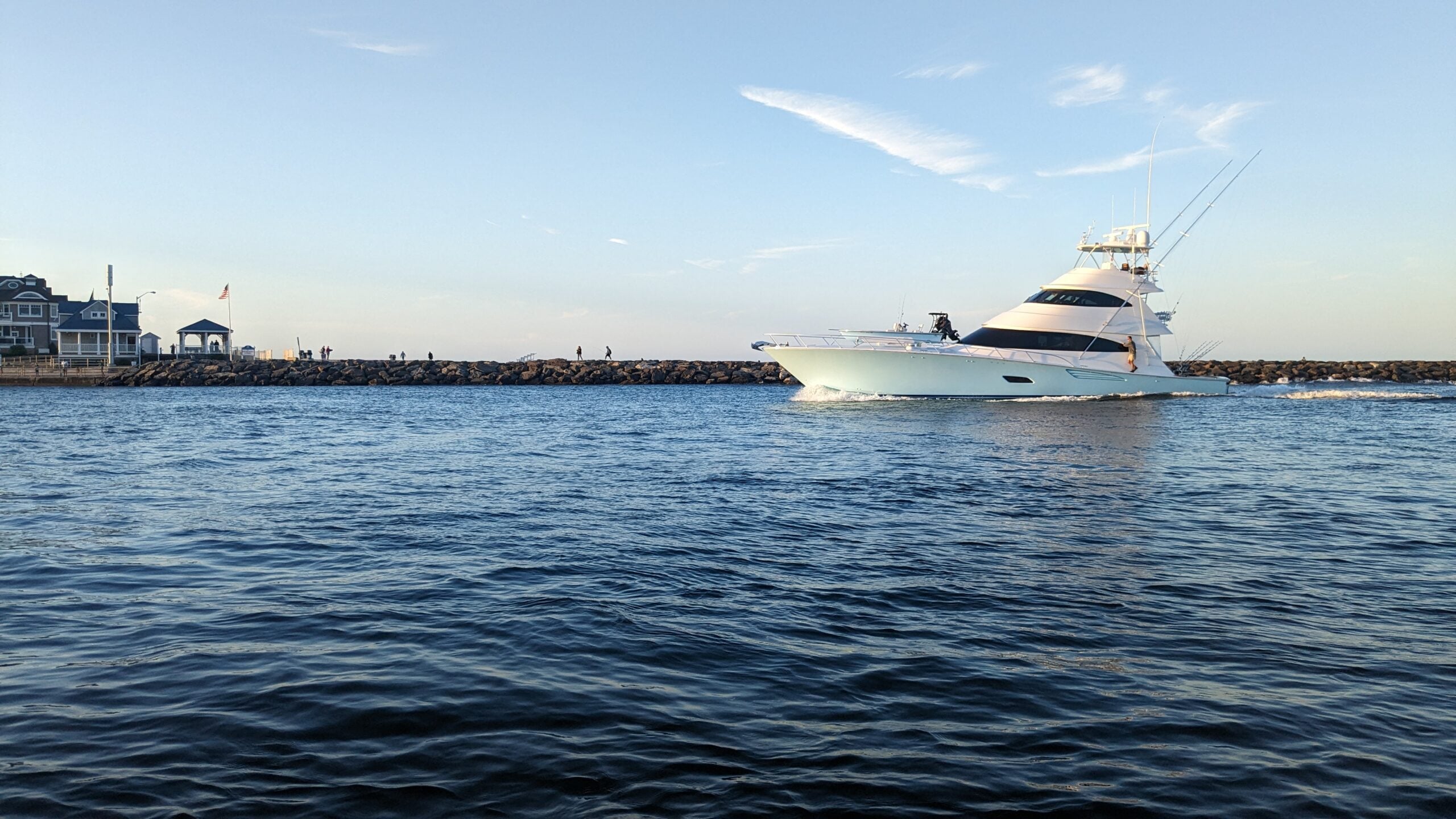 boat in the manasquan inlet
