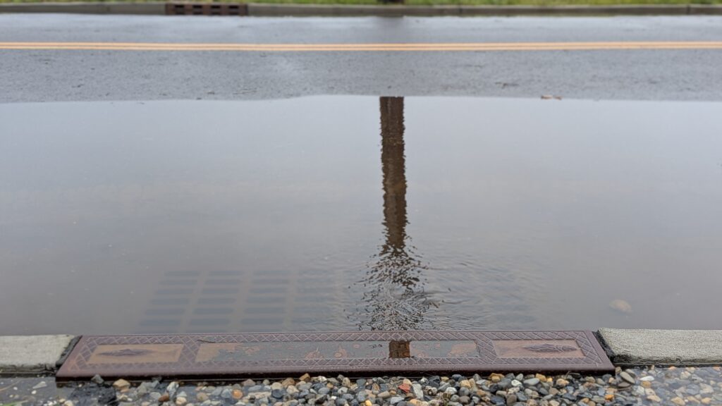 Flooded storm drain